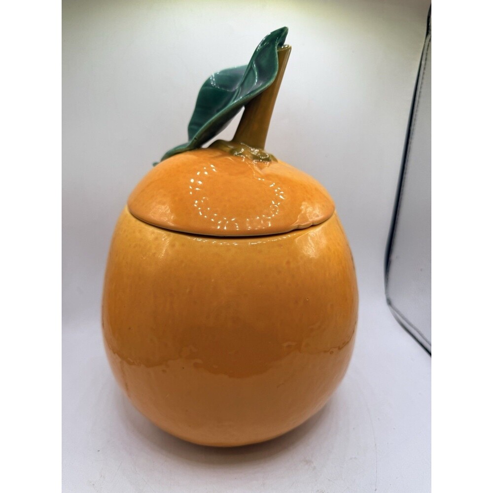 Vintage 1960's California Originals Pottery Orange Fruit Cookie Jar Made In USA